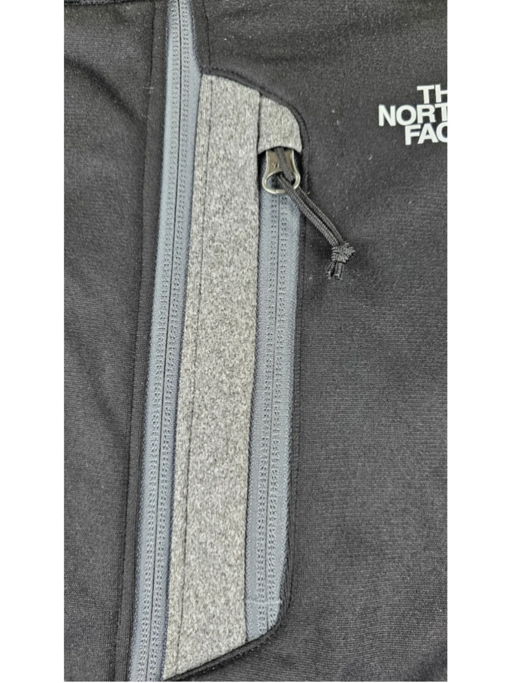 The North Face Jacket Mens Large Black Gray Full Zip Hooded Performance Fleece